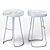 Rustic Metal and Wood Bar Stools 3D model small image 3