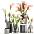 Garden Calla Bouquet in Glass Vase 3D model small image 1