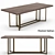 Modrest Nathan Modern Acacia Brass Dining Table 3D model small image 4