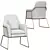 Modern Gray Velvet Accent Chair with Gold Legs 3D model small image 4