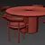 Capital Ercole Marble Table Set 3D model small image 3