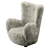 Luxurious Mongolian Sheepskin Chair 3D model small image 1