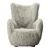 Luxurious Mongolian Sheepskin Chair 3D model small image 2