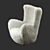 Luxurious Mongolian Sheepskin Chair 3D model small image 4