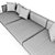 Elegant Ivory Velvet Sofa 3D model small image 3