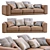 Luxury Leather Sofa: Pasha by Jesse 3D model small image 1
