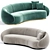 Glamour Curved Sofa: Vray & Corona-Compatible 3D model small image 1
