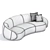 Glamour Curved Sofa: Vray & Corona-Compatible 3D model small image 3