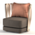 Elegant Armchair with 2 Fabric Materials 3D model small image 1