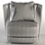 Elegant Armchair with 2 Fabric Materials 3D model small image 5