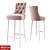 Elegant Upholstered Bar Chair 3D model small image 2