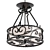 Rustic Walnut Pendant Chandelier 3D model small image 1