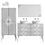 Modern Grey and White Bathroom Furniture Set 3D model small image 7