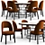 Elegant Flexform Mood Dining Set 3D model small image 1