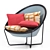 Modern Fabric Metal Lounge Chair 3D model small image 1