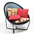 Modern Fabric Metal Lounge Chair 3D model small image 2