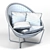 Modern Fabric Metal Lounge Chair 3D model small image 3