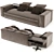 Modern Minotti Yang 3 Sofa 3D model small image 2