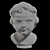 Italian Carved Marble Girl Bust 3D model small image 4