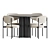 Sleek Modern Dining Set 3D model small image 2