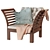 ÄPPLARÖ Garden Chair: Brown Stain/Beige Cushion 3D model small image 1