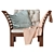 ÄPPLARÖ Garden Chair: Brown Stain/Beige Cushion 3D model small image 2