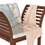 ÄPPLARÖ Garden Chair: Brown Stain/Beige Cushion 3D model small image 3