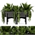 Metal & Stone Pot Outdoor Combo: Bushes & Trees Set 115 3D model small image 2