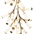 Gold Cylinder Branches Chandelier 3D model small image 2