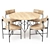 Modern Leather Dining Table Set 3D model small image 1