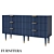 Severin Six-Drawer Chest: MDF and Beech Wood, Dark Blue 3D model small image 5