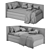 Bert Sofa Bed: One-Sided Comfort 3D model small image 4