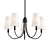 Elegant Matte Black Chandelier 3D model small image 1