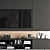 Modern Black and Wood TV Wall 3D model small image 2