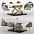 Sleek Gold Dining Chair: Modern PU Leather & Stainless Steel 3D model small image 1