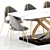 Sleek Gold Dining Chair: Modern PU Leather & Stainless Steel 3D model small image 3