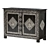 Midnight Astro Cabinet: Exquisite Mother of Pearl Inlay 3D model small image 1