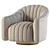 Elegant Gray Velvet Swivel Chair 3D model small image 3