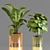 Modern Glass Vase Indoor Plant 3D model small image 1