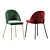 Elegant Velvet Grey Dining Chair 3D model small image 2