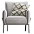 Modern White Accent Chair 3D model small image 3
