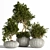 Outdoor Oasis: 3 Tree Concrete Planter 3D model small image 1