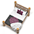 Custom Handmade Wooden Bed - Chalet Style 3D model small image 3