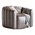 Fitz Velvet Swivel Chair 3D model small image 1