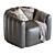 Fitz Velvet Swivel Chair 3D model small image 2