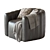 Fitz Velvet Swivel Chair 3D model small image 4