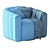 Fitz Velvet Swivel Chair 3D model small image 5