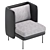 Contemporary Leather Lounge Armchair 3D model small image 3