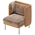 Contemporary Leather Lounge Armchair 3D model small image 5