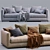 Premium Flexform Magnum Leather Sofa 3D model small image 5